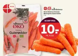 SPAR Grøn Balance Danske Økologiske Gulerødder, DKK 10 tilbud