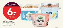 SPAR Arla Airy, Cultura eller Yoggi med Top, DKK 6 tilbud