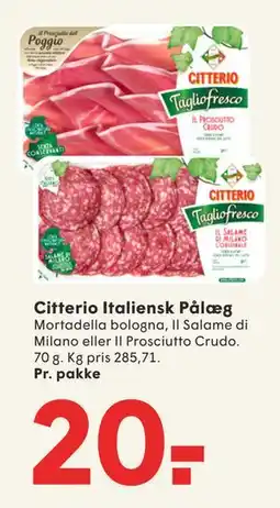SPAR Citterio Italiensk Pålæg, DKK 20 tilbud