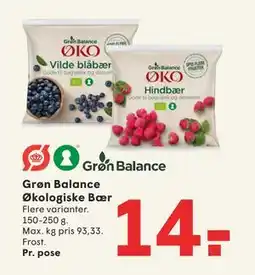 SPAR Grøn Balance Økologiske Bær, DKK 14 tilbud