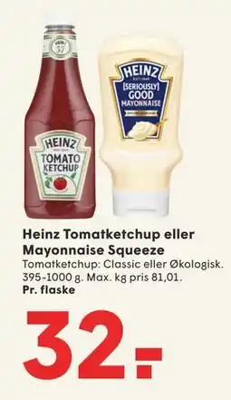 SPAR Heinz Tomatketchup eller Mayonnaise Squeeze, DKK 32 tilbud