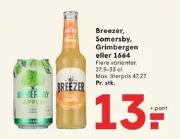 SPAR Breezer, Somersby, Grimbergen eller 1664, DKK 13 tilbud