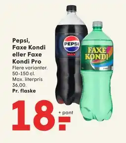 SPAR Pepsi, Faxe Kondi eller Faxe Kondi Pro, DKK 18 tilbud