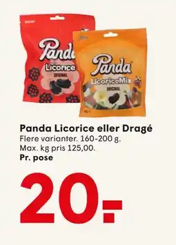 SPAR Panda Licorice eller Dragé, DKK 20 tilbud