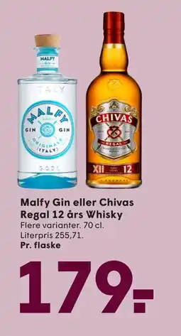 SPAR Malfy Gin eller Chivas Regal 12 års Whisky, DKK 179 tilbud