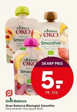 SPAR Grøn Balance Økologisk Smoothie, DKK 5 tilbud