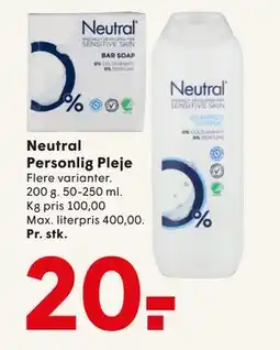 SPAR Neutral Personlig Pleje, DKK 20 tilbud