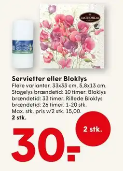 SPAR Servietter eller Bloklys, DKK 30 tilbud