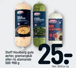 REMA 1000 Steff Houlberg gule ærter, grønlangkål eller ris alamande 500-900 g, DKK 25 tilbud