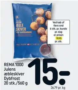 REMA 1000 REMA 1000 Julens æbleskiver Dybfrost 20 stk./560 g, DKK 15 tilbud