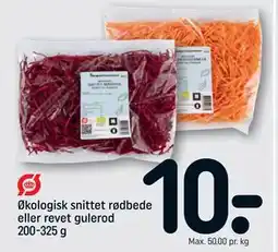 REMA 1000 Økologisk snittet rødbede eller revet gulerod 200-325 g, DKK 10 tilbud