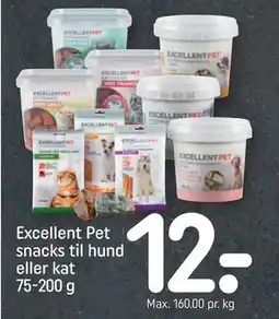REMA 1000 Excellent Pet snacks til hund eller kat 75-200 g, DKK 12 tilbud