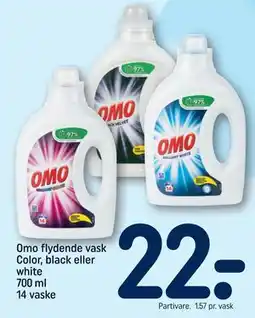 REMA 1000 Omo flydende vask Color, black eller white 700 ml 14 vaske, DKK 22 tilbud