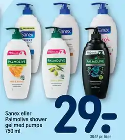 REMA 1000 Sanex eller Palmolive shower gel med pumpe 750 ml, DKK 29 tilbud