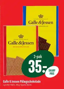 Min Købmand Galle & Jessen Pålægschokolade, DKK 35 tilbud