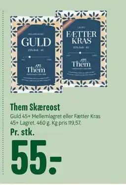 Min Købmand Them Skæreost, DKK 55 tilbud