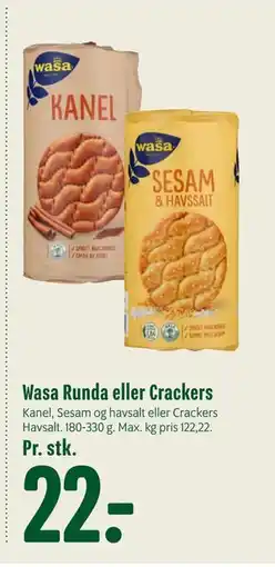 Min Købmand Wasa Runda eller Crackers, DKK 22 tilbud