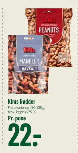 Min Købmand Kims Nødder, DKK 22 tilbud