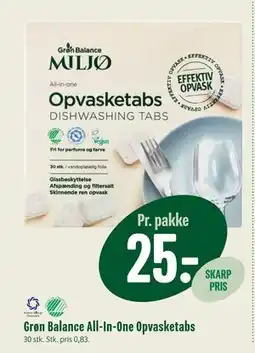 Min Købmand Grøn Balance All-In-One Opvasketabs, DKK 25 tilbud