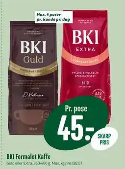 Min Købmand BKI Formalet Kaffe, DKK 45 tilbud