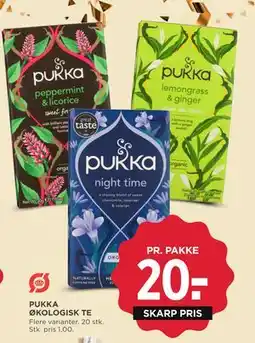 MENY PUKKA ØKOLOGISK TE, DKK 20 tilbud