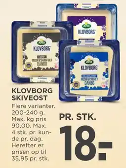 MENY KLOVBORG SKIVEOST, DKK 18 tilbud