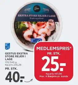 MENY GESTUS EKSTRA STORE REJER I LAGE, DKK 40, App-pris tilbud