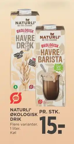 MENY NATURLI’ ØKOLOGISK DRIK, DKK 15 tilbud