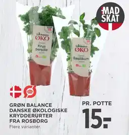 MENY GRØN BALANCE DANSKE ØKOLOGISKE KRYDDERURTER FRA ROSBORG, DKK 15 tilbud