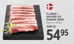 MENY FLÆSK I SKIVER AF DANSK GRIS, DKK 54.95 tilbud