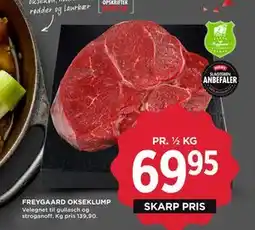 MENY FREYGAARD OKSEKLUMP, DKK 69.95 tilbud
