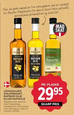 MENY LEHNSGAARD KOLDPRESSET RAPSKIM OLIE ELLER RAPSOLIE, DKK 29.95 tilbud