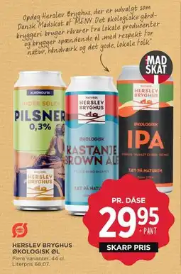 MENY HERSLEV BRYGHUS ØKOLOGISK ØL, DKK 29.95 tilbud
