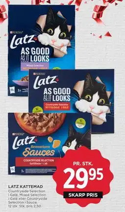 MENY LATZ KATTEMAD, DKK 29.95 tilbud