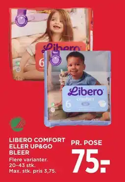MENY LIBERO COMFORT ELLER UP&GO BLEER, DKK 75 tilbud