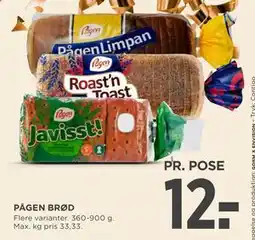 MENY PÅGEN BRØD, DKK 12 tilbud