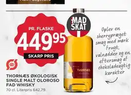MENY THORNÆS ØKOLOGISK SINGLE MALT OLOROSO FAD WHISKY, DKK 449.95 tilbud