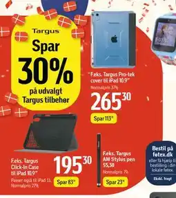 Føtex Spar 30% på udvalgt Targus tilbehør tilbud