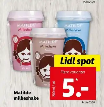 Let-Køb Matilde milkeshake tilbud