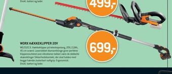 XL-BYG Worx hækkeklipper 20v tilbud