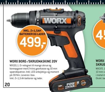 XL-BYG Worx bore-/skruemaskine 20v tilbud