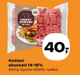 Kvickly Hakket oksekød 14-18% tilbud