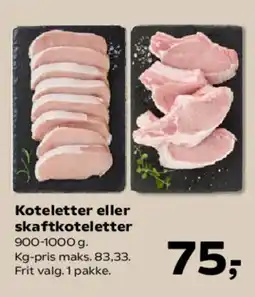 Kvickly Koteletter eller skaftkoteletter tilbud