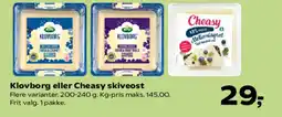Kvickly ARLA Klovborg eller Cheasy skiveost tilbud