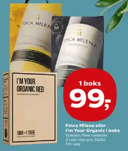 Kvickly Finca Milena eller I'm Your Organic i boks tilbud