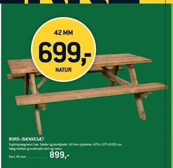 XL-BYG Bord-/bænkesæt tilbud