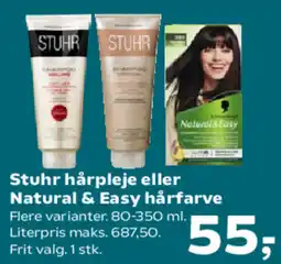 Kvickly Stuhr hårpleje eller Natural & Easy hårfarve tilbud