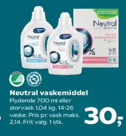 Kvickly Neutral vaskemiddel tilbud