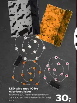 Kvickly LED wire med 10 lys eller bordløber tilbud