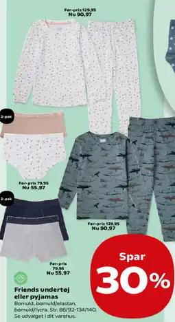 Kvickly Friends undertøj eller pyjamas tilbud